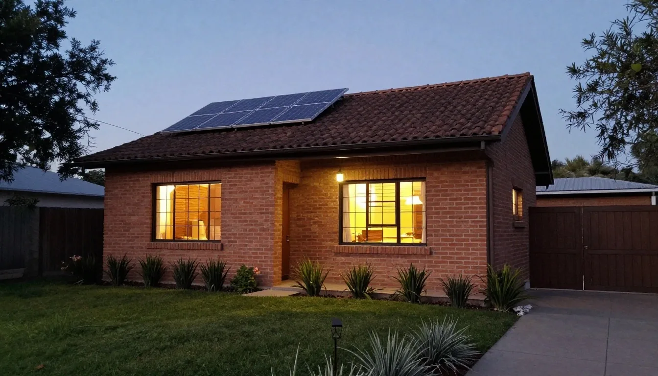 Paneles solares sobre techo de tejas